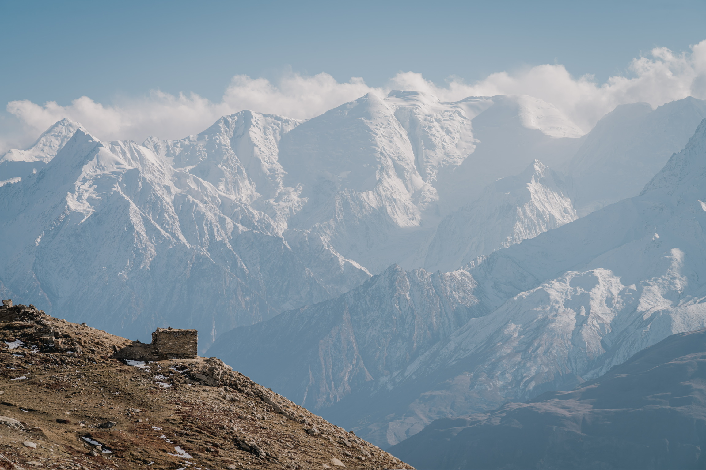 Rocky trail and alpine terrain in Hunza
