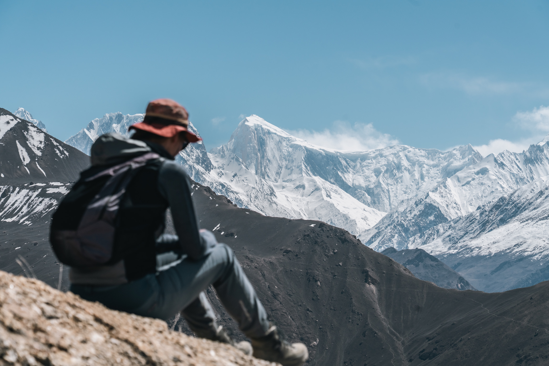 Alpine trail and mountain views in Hunza Valley
